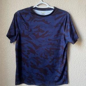 Tek Gear Dry Tek Boys XL Performance Camo Blue/Black Moisture-Wicking Tee